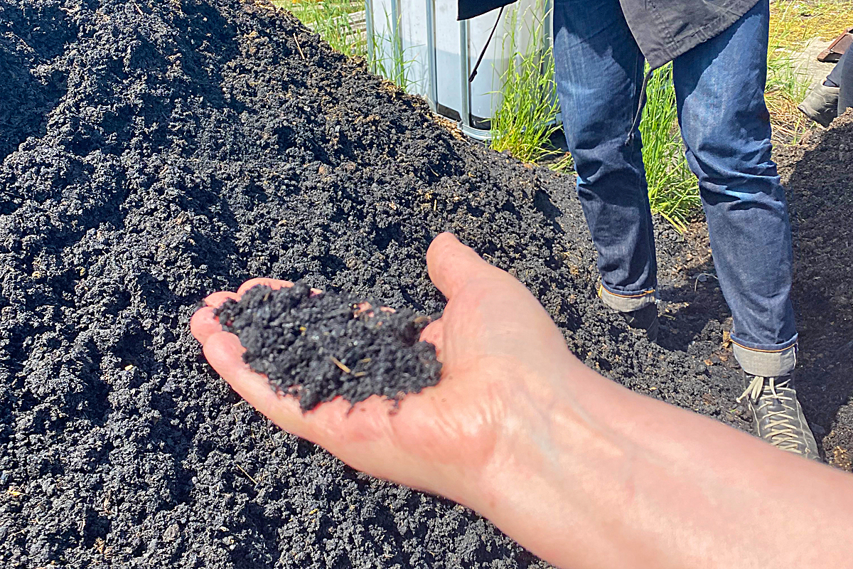 ILU-AppleCoal_Projekt Biokohle in einer geöffneten Hand.